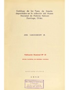 Catálogo de los Tipos de Insecta depositados en la colección del Museo Nacional de Historia Natural (Santiago, Chile)